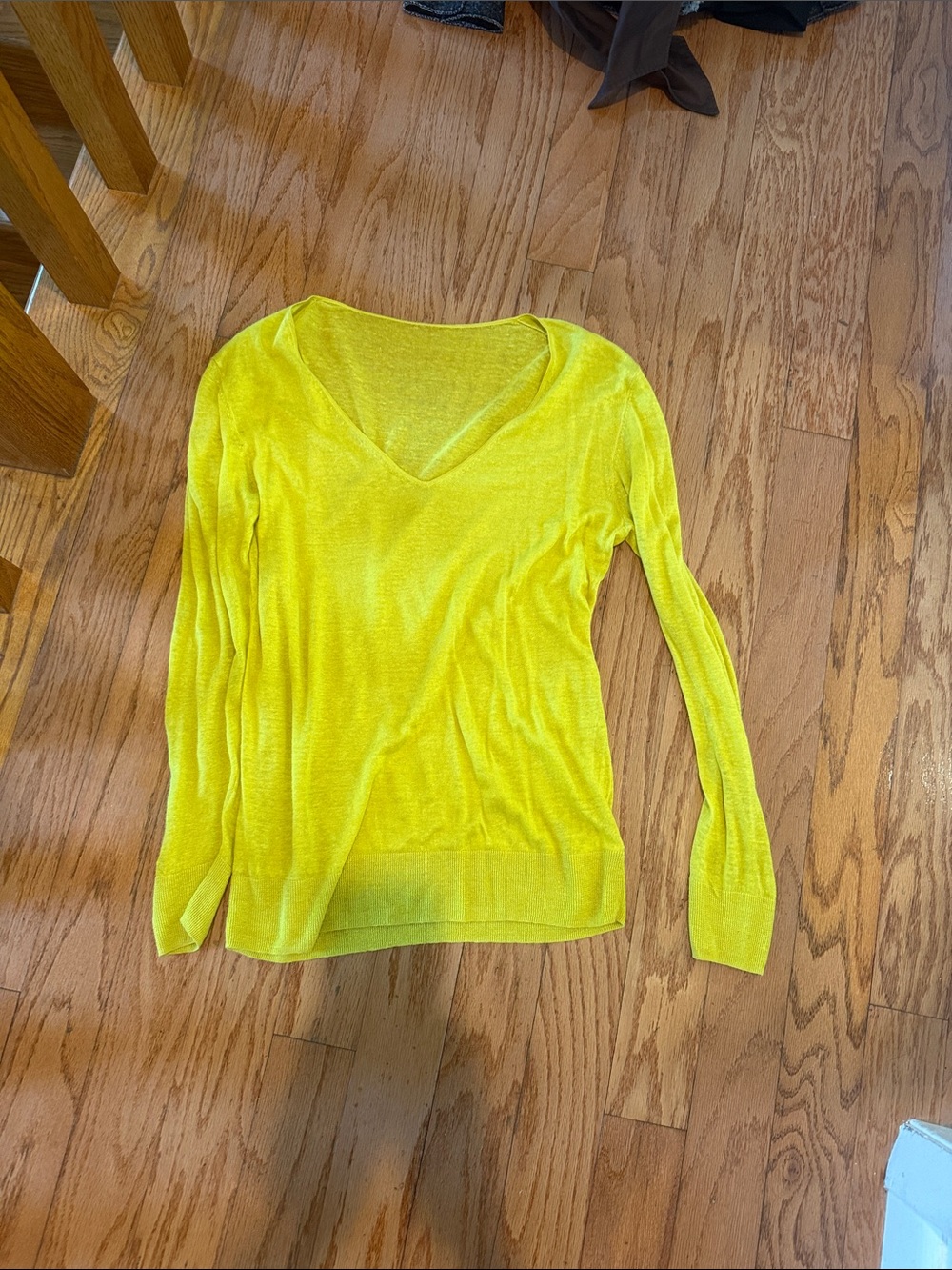 Vibrant Yellow V-Neck Lightweight Sweater